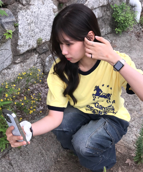 UNTITLED SEOUL(アンタイトル ソウル)の「ユニコーンタイポリングクロップ半袖イエロー(Tシャツ/カットソー・レディース・その他・MEDIUM/LARGE)」の4枚目の写真