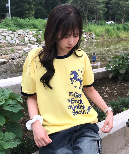 UNTITLED SEOUL(アンタイトル ソウル)の「ユニコーンタイポリングクロップ半袖イエロー(Tシャツ/カットソー・レディース・その他・MEDIUM/LARGE)」の2枚目の写真