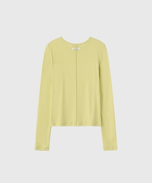 GENERAL IDEA(ジェネラルアイデア)の「GENERAL IDEA/ジェネラルアイディア ENCEL ROUND NECK PINTUCK T-SHIRTS テンセルラウンドネックピンタックTシャツ シアー シンプル 無地 スリムフィット タイト レディース 秋 秋服 2026年秋冬(Tシャツ/カットソー・レディース・グリーン/ライトグレー/ネイビー・S/M/L/XL)」の6枚目の写真