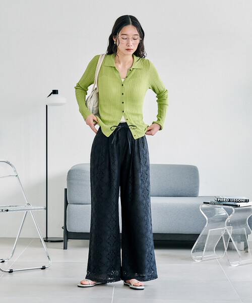 FREAK'S STORE(フリークスストア)の「総レースパンツ<セットアップ対応>(その他パンツ・レディース・オフホワイト/ブラック・フリ-)」の5枚目の写真