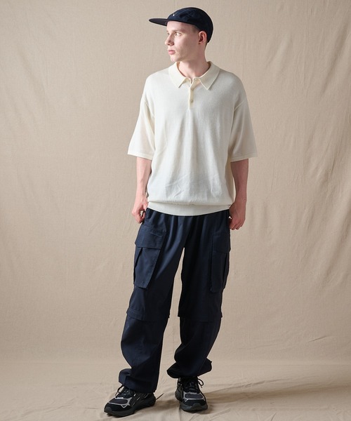 Eddie Bauer(エディーバウアー)の「men's FUDGE×Eddie Bauer ウールニットポロシャツ(ポロシャツ・メンズ・アイボリー/ネイビー・S/M/L/XL)」の5枚目の写真