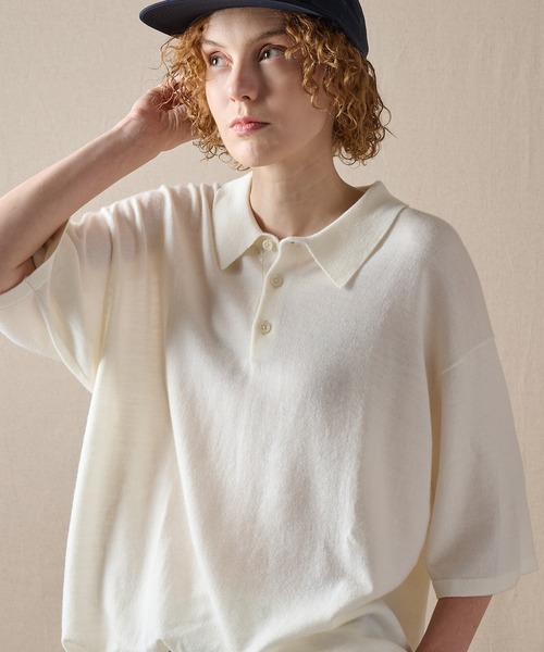 Eddie Bauer(エディーバウアー)の「men's FUDGE×Eddie Bauer ウールニットポロシャツ(ポロシャツ・メンズ・アイボリー/ネイビー・S/M/L/XL)」の6枚目の写真