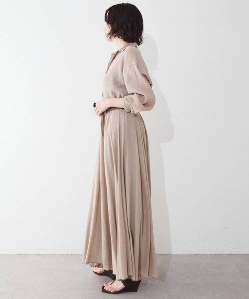 Whim Gazette(ウィムガゼット)の「コットンガーゼシフォンシャツ/セットアップ可(シャツ/ブラウス・レディース・ブラウン/ベージュ・FREE)」の16枚目の写真