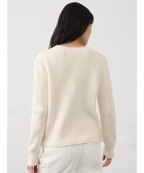 BANANA REPUBLIC FACTORY STORE(バナナリパブリック ファクトリーストア)の「BANANA REPUBLIC FACTORY STORE コットン テクスチャードリブ サイドボタンセーター(ニット/セーター・レディース・オリーブ/ホワイト/ピンク・S/M/L/XS)」の5枚目の写真