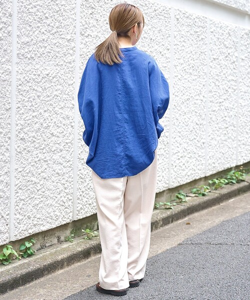 coen(コーエン)の「【接触冷感】リネンレーヨンドルマンバンドカラーシャツ(シャツ/ブラウス・レディース・ダークブラウン/オフホワイト/ロイヤルブルー/その他1・FREE)」の22枚目の写真