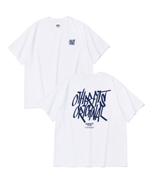 OTHERFITS（アザーフィッツ）の「ストリートロゴオーバーサイズ半袖Tシャツ（ホワイト/ネイビー）（Tシャツ/カットソー）」
