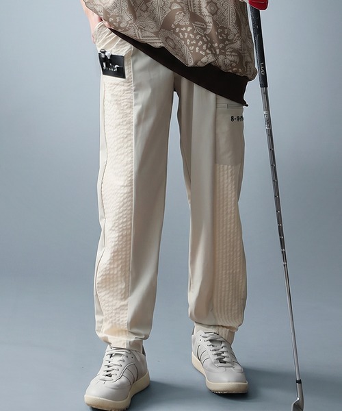 antiqua(アンティカ)の「【STCH】 サッカーチェック 切り替え ロゴパンツ(その他パンツ・レディース・ネイビー/グレー/ベージュ/ブラック・ML/LXL)」の3枚目の写真