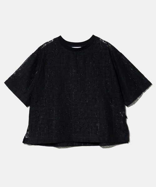 go slow caravan(ゴースローキャラバン)の「GENTIL/ジャンティー レース5分袖TEE(Tシャツ/カットソー・レディース・ホワイト/ブラック・FREE)」の1枚目の写真