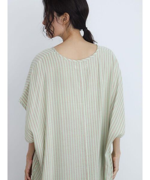 FIKA.(フィーカ)の「Striped skipper onepiece(ワンピース・レディース・グリーン系その他3/ベージュ/ホワイト/パープル系その他・MEDIUM)」の8枚目の写真
