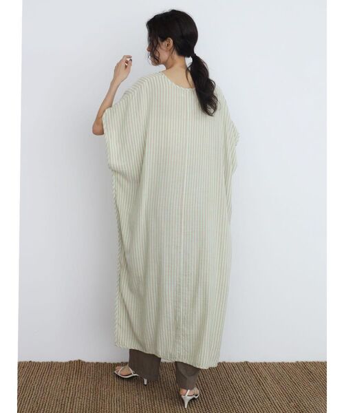 FIKA.(フィーカ)の「Striped skipper onepiece(ワンピース・レディース・グリーン系その他3/ベージュ/ホワイト/パープル系その他・MEDIUM)」の12枚目の写真