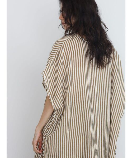 FIKA.(フィーカ)の「Striped skipper onepiece(ワンピース・レディース・グリーン系その他3/ベージュ/ホワイト/パープル系その他・MEDIUM)」の14枚目の写真