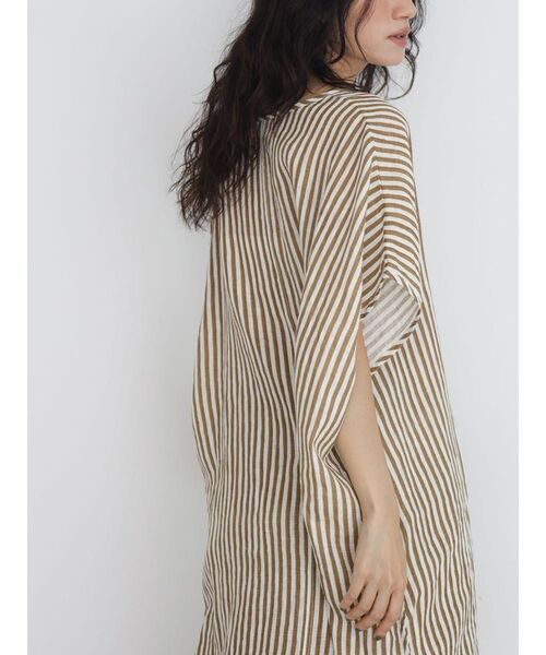 FIKA.(フィーカ)の「Striped skipper onepiece(ワンピース・レディース・グリーン系その他3/ベージュ/ホワイト/パープル系その他・MEDIUM)」の15枚目の写真