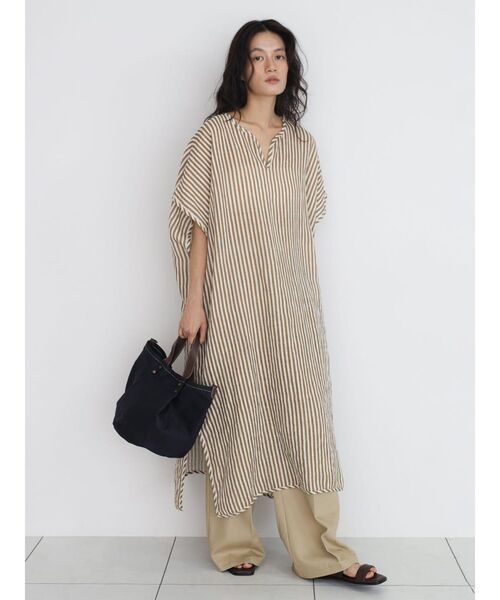 FIKA.(フィーカ)の「Striped skipper onepiece(ワンピース・レディース・グリーン系その他3/ベージュ/ホワイト/パープル系その他・MEDIUM)」の17枚目の写真