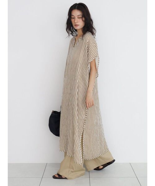 FIKA.(フィーカ)の「Striped skipper onepiece(ワンピース・レディース・グリーン系その他3/ベージュ/ホワイト/パープル系その他・MEDIUM)」の18枚目の写真