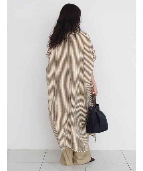 FIKA.(フィーカ)の「Striped skipper onepiece(ワンピース・レディース・グリーン系その他3/ベージュ/ホワイト/パープル系その他・MEDIUM)」の19枚目の写真