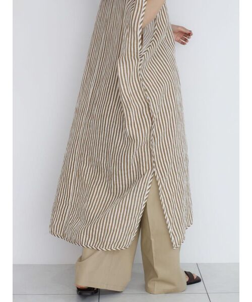 FIKA.(フィーカ)の「Striped skipper onepiece(ワンピース・レディース・グリーン系その他3/ベージュ/ホワイト/パープル系その他・MEDIUM)」の22枚目の写真