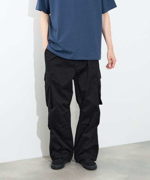 NAVY(ネイビー)の「【NAVY/ネイビー】 3Dワイドツイルカーゴパンツ(カーゴパンツ・メンズ・ブラック/チャコール/オリーブ・XL/L/M/S)」の1枚目の写真