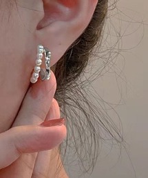 【TUNE】ダブルフープパールピアス