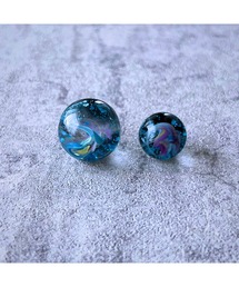 【Willija】金属ｱﾚﾙｷﾞｰ対応《π》一点物球体アートピアス(MA)