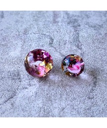 【Willija】金属アレルギー対応《π》一点物球体アートピアス(MA)