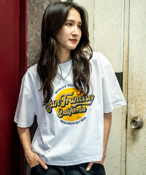 BEN DAVIS（ベンデイビス）の「《BEN DAVIS》LADIES SAN FRANCISCO LOGO TEE/ベンデイビス レディースTシャツ 抗菌防臭（Tシャツ/カットソー・レディース・チャコールグレー/ホワイト・MEDIUM/LARGE）」の2枚目の写真