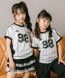 URBAN CHERRY（アーバンチェリー）の「【U.TRACK/ユードットトラック】"感激サラメッシュ"ナンバーロゴストライプTシャツ（Tシャツ/カットソー）」