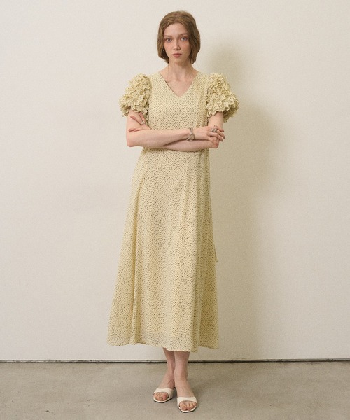 MIELI INVARIANT(ミエリインヴァリアント)の「Color Dot Frill Dress(ワンピース・レディース・ブラック/ネイビー/イエロー・FREE)」の5枚目の写真