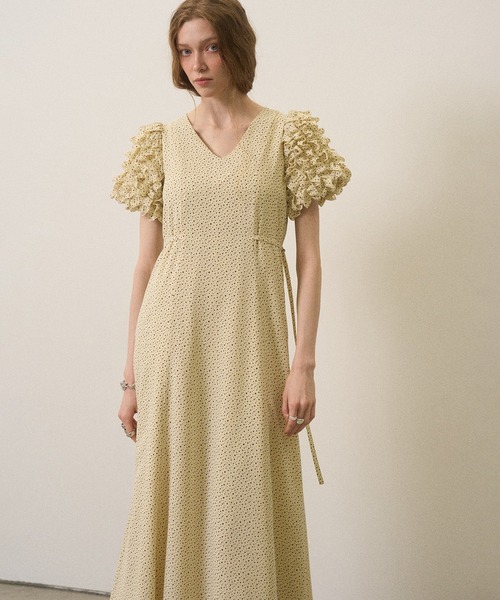 MIELI INVARIANT(ミエリインヴァリアント)の「Color Dot Frill Dress(ワンピース・レディース・ブラック/ネイビー/イエロー・FREE)」の7枚目の写真