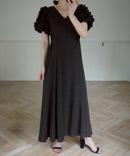 MIELI INVARIANT(ミエリインヴァリアント)の「Color Dot Frill Dress(ワンピース・レディース・ブラック/ネイビー/イエロー・FREE)」の16枚目の写真