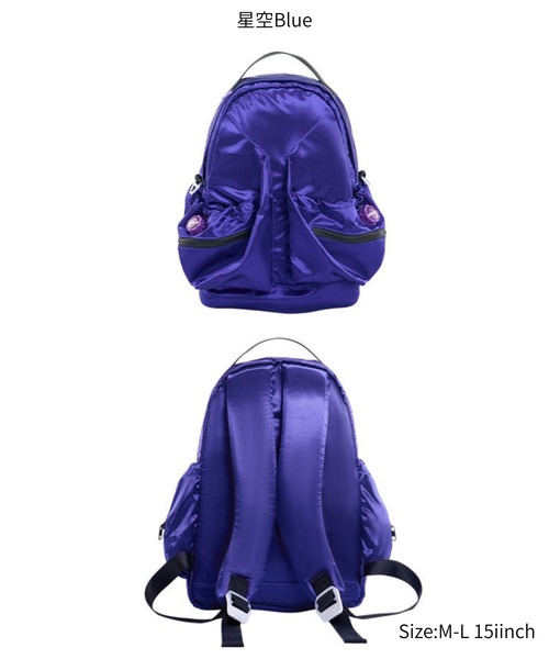 OFFWINTER(オフウィンター)の「【OFFWINTER】 撥水高光沢サテン/高密度コーマ綿 ロケットバックパック / リュック M-L PC収納可15インチ 星空(スペースシリーズ)(バックパック/リュック・メンズ・ブルー/パープル・ML)」の3枚目の写真