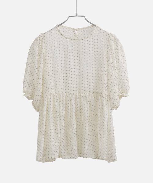 Fashion Letter(ファッションレター)の「シアードット パフスリーブブラウス(シャツ/ブラウス・レディース・アイボリー/ブラック・M)」の20枚目の写真