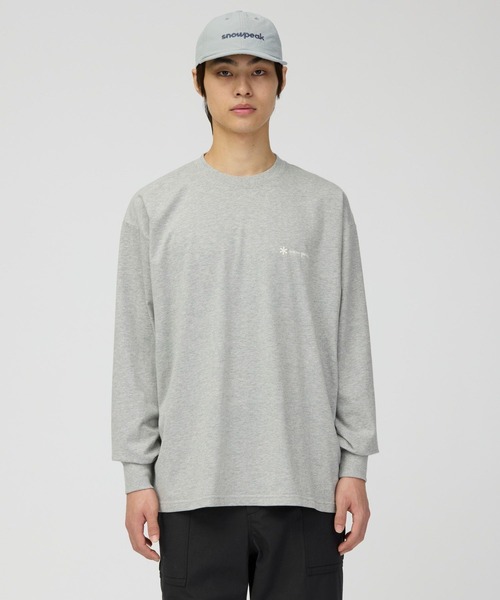 Snow Peak(スノーピーク)の「Snow Peak / Soft Cotton Relaxed Logo L/S T ソフトコットン リラックスロゴ長袖Tシャツ(Tシャツ/カットソー・メンズ・ブラウン/杢グレー・M/XL/L/S)」の2枚目の写真
