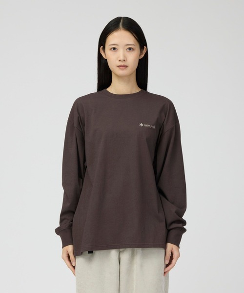 Snow Peak(スノーピーク)の「Snow Peak / Soft Cotton Relaxed Logo L/S T ソフトコットン リラックスロゴ長袖Tシャツ(Tシャツ/カットソー・メンズ・ブラウン/杢グレー・M/XL/L/S)」の1枚目の写真