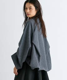 【COGTHEBIGSMOKE/コグザビッグスモーク】ORLY TUCKED SLEEVE TOP/SUPER120 ピュアウールジャージートップス