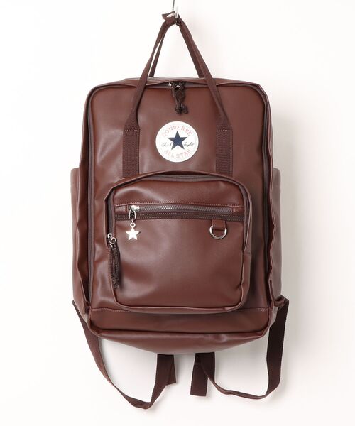 CONVERSE(コンバース)の「CV RETRO PU LEATHER SCHOOL BACKPACK(バックパック/リュック・メンズ・ブラック/ブラウン・FREE)」の2枚目の写真