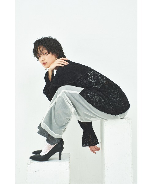 MUUNAA(ムウナ)の「ヴィンテージライクレースブラウス(シャツ/ブラウス・レディース・ブラック/ホワイト・F)」の12枚目の写真