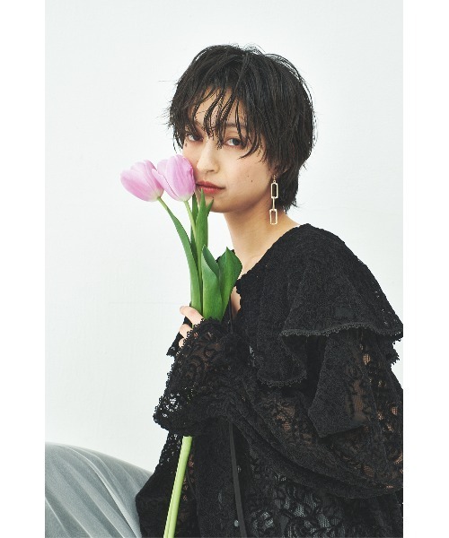 MUUNAA(ムウナ)の「ヴィンテージライクレースブラウス(シャツ/ブラウス・レディース・ブラック/ホワイト・F)」の13枚目の写真