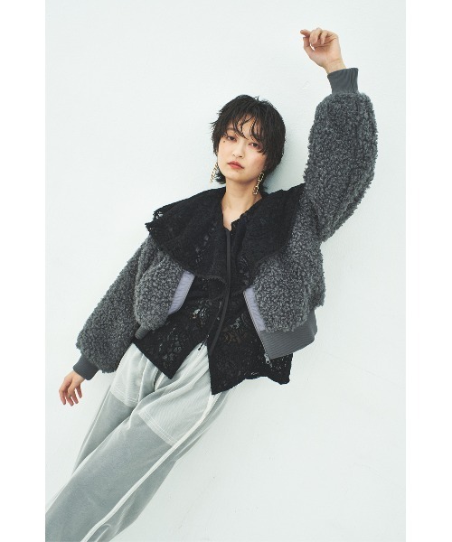 MUUNAA(ムウナ)の「ヴィンテージライクレースブラウス(シャツ/ブラウス・レディース・ブラック/ホワイト・F)」の4枚目の写真