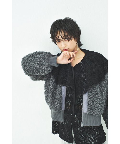 MUUNAA(ムウナ)の「ヴィンテージライクレースブラウス(シャツ/ブラウス・レディース・ブラック/ホワイト・F)」の5枚目の写真