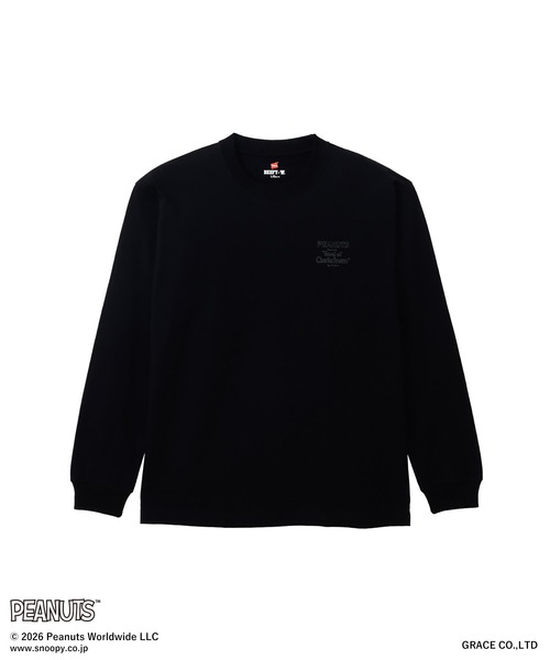 HANES(ヘインズ)の「【Hanes/ヘインズ】メンズ ビーフィー PEANUTS×BEEFY-T ロングスリーブTシャツ(Tシャツ/カットソー・メンズ・ブラック/ホワイト・SMALL/X-LARGE/XX-LARGE/LARGE/MEDIUM)」の2枚目の写真