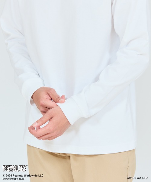 HANES(ヘインズ)の「【Hanes/ヘインズ】メンズ ビーフィー PEANUTS×BEEFY-T ロングスリーブTシャツ(Tシャツ/カットソー・メンズ・ブラック/ホワイト・SMALL/X-LARGE/XX-LARGE/LARGE/MEDIUM)」の4枚目の写真