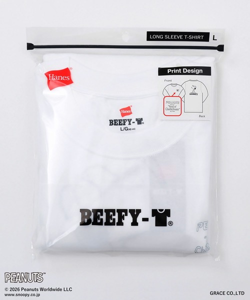 HANES(ヘインズ)の「【Hanes/ヘインズ】メンズ ビーフィー PEANUTS×BEEFY-T ロングスリーブTシャツ(Tシャツ/カットソー・メンズ・ブラック/ホワイト・SMALL/X-LARGE/XX-LARGE/LARGE/MEDIUM)」の16枚目の写真