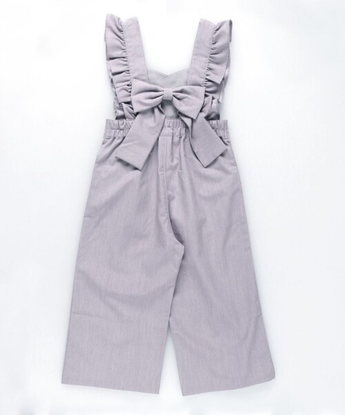 BRANSHES(ブランシェス)の「【プチレディ】バックリボンサロペット(サロペット/オーバーオール・キッズ・ブラック/グレー・120/110/130/100/140/150)」の10枚目の写真
