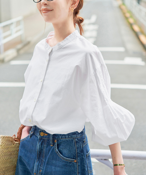 SLOBE IENA(スローブイエナ)の「《WEB限定カラーあり/追加》ピンタックバルーンスリーブブラウス(シャツ/ブラウス・レディース・ベージュ/ホワイト/ブルー/ブラック系その他・FREE)」の16枚目の写真