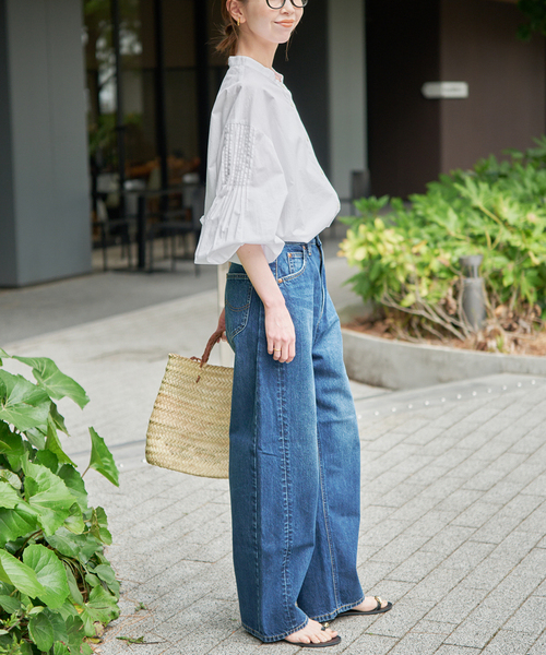 SLOBE IENA(スローブイエナ)の「《WEB限定カラーあり/追加》ピンタックバルーンスリーブブラウス(シャツ/ブラウス・レディース・ベージュ/ホワイト/ブルー/ブラック系その他・FREE)」の18枚目の写真