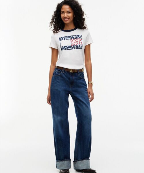 tommy jeans(トミー ジーンズ)の「レギュラーノベルティリンガーTシャツ(Tシャツ/カットソー・レディース・ネイビー/ホワイト・SMALL/X-SMALL/MEDIUM)」の7枚目の写真