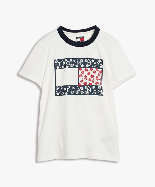 tommy jeans(トミー ジーンズ)の「レギュラーノベルティリンガーTシャツ(Tシャツ/カットソー・レディース・ネイビー/ホワイト・SMALL/X-SMALL/MEDIUM)」の11枚目の写真