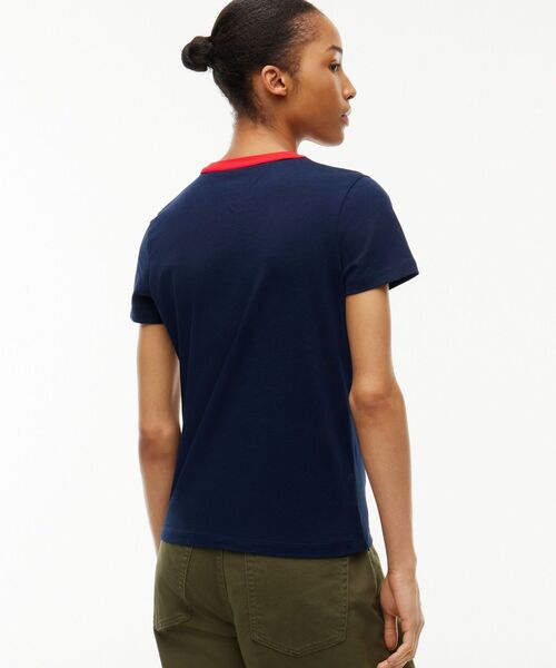 tommy jeans(トミー ジーンズ)の「レギュラーノベルティリンガーTシャツ(Tシャツ/カットソー・レディース・ネイビー/ホワイト・SMALL/X-SMALL/MEDIUM)」の3枚目の写真
