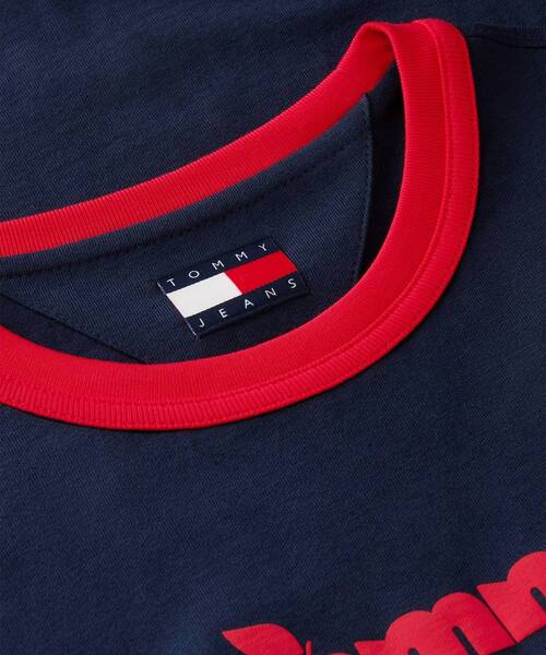 tommy jeans(トミー ジーンズ)の「レギュラーノベルティリンガーTシャツ(Tシャツ/カットソー・レディース・ネイビー/ホワイト・SMALL/X-SMALL/MEDIUM)」の4枚目の写真