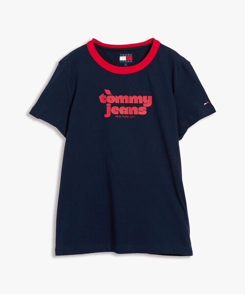 tommy jeans(トミー ジーンズ)の「レギュラーノベルティリンガーTシャツ(Tシャツ/カットソー・レディース・ネイビー/ホワイト・SMALL/X-SMALL/MEDIUM)」の5枚目の写真